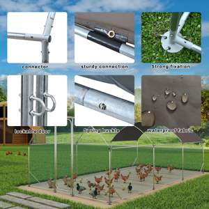 Gallinero metálico Db de 19.7x9.8x6.6 pies, jaula de acero inoxidable para gallinas ponedoras y conejos, uso agrícola. - Product Image 4