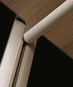 Puerta de cuero Estantería de ropa Almacenamiento de acero Gabinete de sistemas de diseño <span class=keywords><strong>con</strong></span> <span class=keywords><strong>espejo</strong></span> de madera L Armarios integrados - Product Image 5