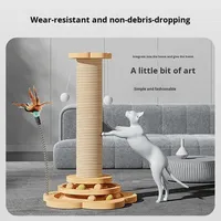 Griffoir pour chat moderne et écologique à 5 niveaux, 40 cm, en MDF résistant à l'usure et non pelucheux, avec plateau surélevé