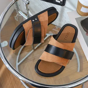 2024 оптовая продажа новый дизайн Роскошные модные летние повседневные сандалии из искусственной кожи для мужчин удобные легкие пляжные шлепанцы
