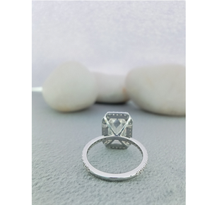 Anillo de Compromiso y Matrimonio de Oro Sólido de 14K con Diamante de Corte Brillante Cultivado en Laboratorio VVS, 3 Quilates, Certificado, Joyería de Lujo para Mujer - Product Image 3