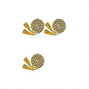 Cordón Plano Azul Cielo con Detalles Dorados de 20 Yardas y 5MM, 100% Poliéster, Ecológico e Impermeable para Bolsas, Prendas y Zapatos - Product Image 2