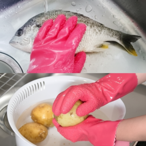 ถุงมือยางสำหรับใส่ผักและเกล็ดปลาเหมาะสำหรับน้ำยาล้างผักและผลไม้ - Product Image 1