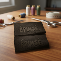 Étiquettes de Col en Silicone 3D Tissées, Logo Vêtement, Étiquettes Tissées en Taffetas de Polyester 3D, Étiquettes de Cou pour Vêtements, Technique de Transfert
