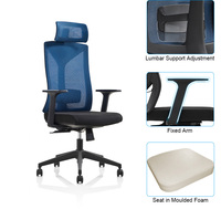 Chaise de bureau ergonomique pivotante et réglable avec appui-tête moderne, personnalisable, fabriquée en Chine