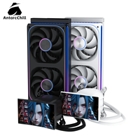 Refroidisseur de processeur liquide AntarcChill 240 AIO avec écran LCD de 5 pouces entièrement intégré 720x1280, kit de radiateur de refroidissement par eau magnétique détachable