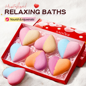 Bombas de baño en forma de corazón de esencia natural con etiqueta personalizada OEM Baño de burbujas orgánico de lujo con múltiples aromas para bomba para uso doméstico - Product Image 2
