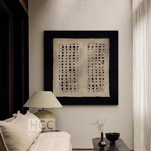 Dafen Village Oil Painting Wabi Sabi Style Hand Painted Metal Frame Wall <b>Art</b> For Living Room Background Decor - Product Image 3