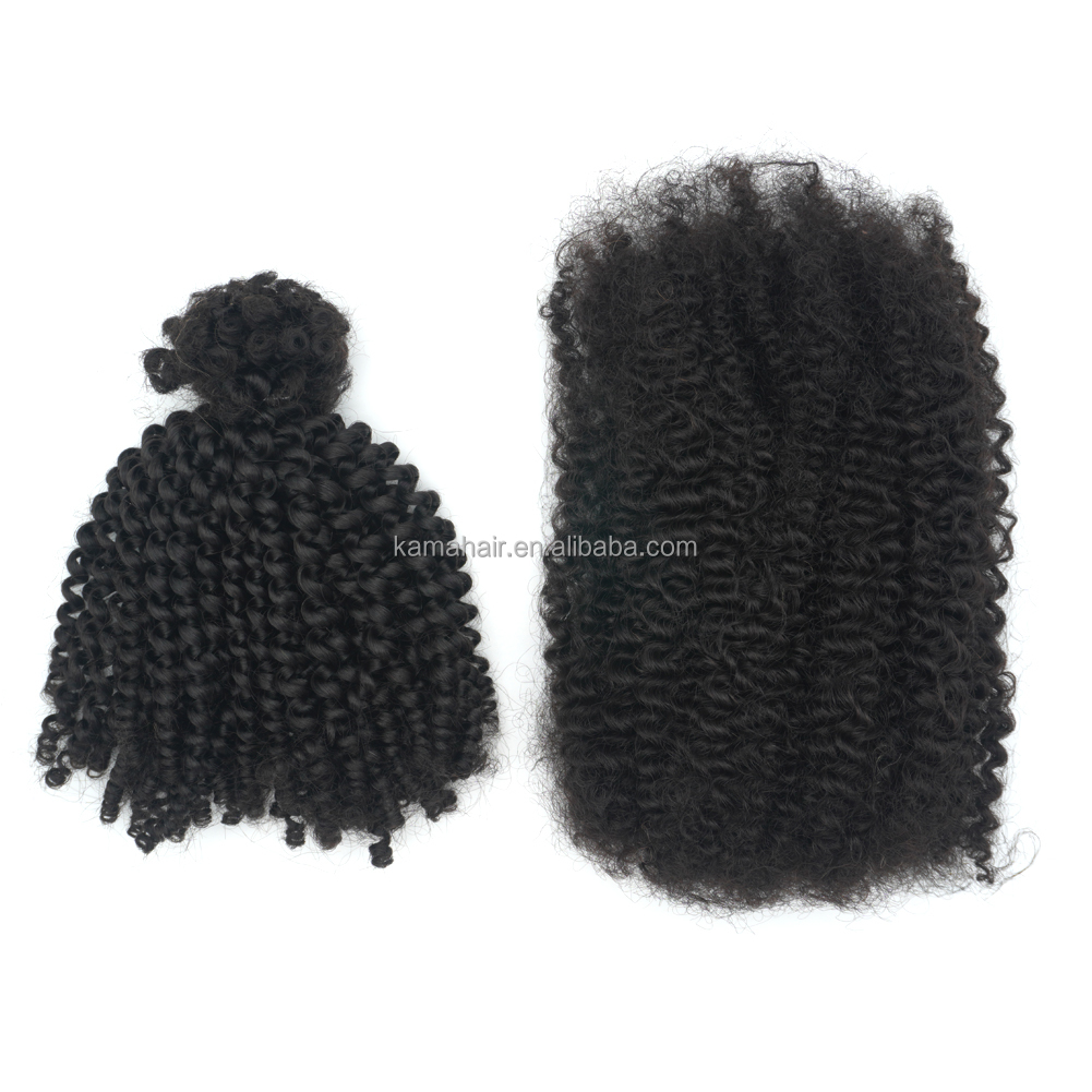 KAMA 4B Hot Sale Raw Virgin Machine Double Weft Remy Indian 8in-28in Water Wave Deep Curly Bulk Human Hair Extensions for Braids Detail Section 4