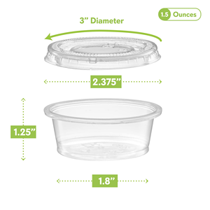 Mini Plastic Sauce Container with Lids Disposable 1/2/3.25/4/5.5 oz Plastic <b>Portion</b> Cup for Sauce - Product Image 6