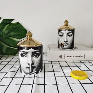 SYL portacandele europeo retrò portacandele in <span class=keywords><strong>ceramica</strong></span> Lady Face gioielli barattoli decorazione della casa decorazione di bellezza - Product Image 2