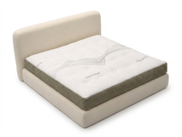 Cadre de lit nuage moderne en tissu modulaire, rembourré crème doux, sans installation, emballage en boîte, gain de place pour appartement