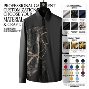 Chemise de luxe pour <span class=keywords><strong>homme</strong></span>, coupe ajustée, à manches longues, en popeline, anti-plis, idéale pour le printemps et les occasions formelles - Product Image 2