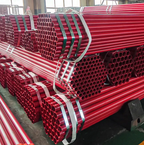 Tubos de acero al carbono ASTM de alta calidad ERW Extremos ranurados Tubo de fuego <span class=keywords><strong>Sch</strong></span> 10/<span class=keywords><strong>Sch</strong></span> <span class=keywords><strong>40</strong></span> 6m API para FM Color rojo Resina epoxi Recubierto en polvo - Product Image 3