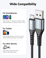 Cable de Datos USB SUNGUY de Nailon Trenzado de 18W, Cable Retráctil de Carga Rápida para Teléfono y Portátil