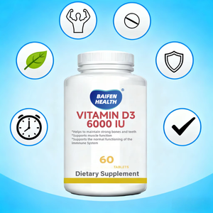 Suplemento de Vitamina D3 para Adultos OEM com Multivitaminas 5000UI por Comprimido, 60 Comprimidos para Suporte Imunológico - Product Image 3