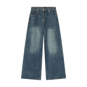 Vaqueros de mezclilla holgados unisex de estilo vintage lavado para hombre, pantalones casuales de calle de corte recto de talla grande - Product Image 4