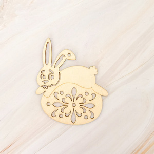 Pendentif en bois naturel non fini en forme d'œuf de Pâques pour la décoration de fêtes, loisirs créatifs pour enfants et décoration intérieure - Product Image 4