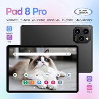 Tablet PC Pad 8 Pro 11-Inci MTK Android 15 16GB+1TB 108MP 8000mAh 4G Dual SIM+TF OEM Logo Kustom CE Pabrikasi Terpasang di Pabrik Terjangkau