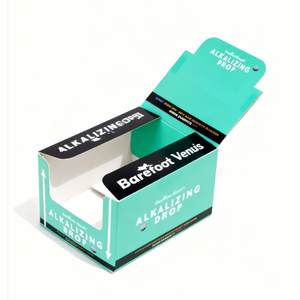 Boîte de présentation en papier <span class=keywords><strong>Venus</strong></span> embossée, élégante, écologique, imperméable, portable, turquoise, avec trou de suspension, ouverture frontale - Product Image 3