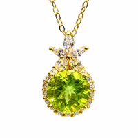 Collar con Colgante de Peridoto Natural, Plata de Ley 925 Genuina, Joyería Fina, Gema Verde para Mujer, Hecho a Mano, Regalo Moderno