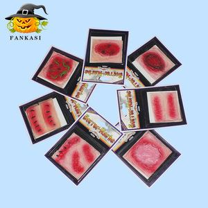 Accessoires de maquillage d'Halloween Fankasi : Autocollants de plaies factices en PVC, couleurs mélangées aléatoires - Product Image 1