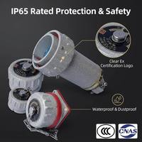 Connecteur Circulaire d'Aviation Antidéflagrant et Antifaisceau de Flammes Certifié Ex, 15-63A, 3, 4 ou 5 Broches, en Alliage d'Aluminium pour l'Industrie Pétrochimique