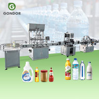 Chaîne de remplissage entièrement automatique économique pour sirops, lubrifiants et liquides, avec bouchage, capsulage et étiquetage
