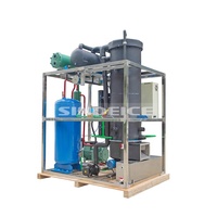 SINDEICE 5T 6T Machine à glace à tube de qualité alimentaire SUS304 Machine à tubes de fabrication de glace avec pompe à moteur à compresseur-Conservation fraîche pour la restauration