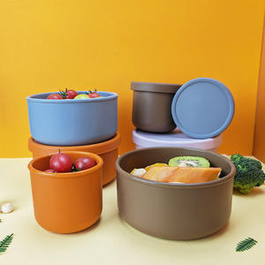 과일 간식 이유식 보관 식사 용기 뚜껑용 방수 및 밀봉 가능 다기능 식품 등급 실리콘 도시락 - Product Image 6