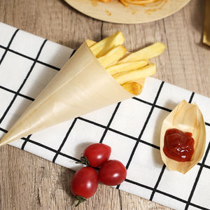 Cônes de collation en bois portables-Supports écologiques pour les aliments pour doigts - Product Image 2