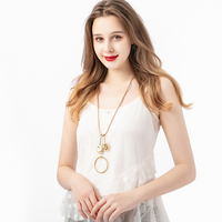 Collier Pendentif Long Ajustable en Alliage Européen Fait Main avec Cordon Tressé TongLing pour Usage Quotidien