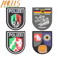 Patch PVC personnalisé en usine, 3D, motif Polizei allemand, unité spéciale Justiz, en tissu souple
