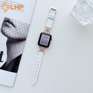 D สายหนังแท้สำหรับ iWatch เข้ากันได้กับรุ่น38 40 41 42 44 45มม. และยังเหมาะกับ iWatch ซีรีย์7 6 <span class=keywords><strong>5</strong></span> - Product Image 2