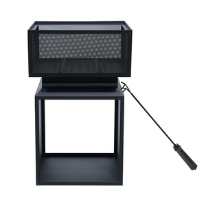 Outdoor Wood Burning Fire Pit Square Fireplace For Villa Courtyard Home Garden Heating With Firewood Storage - Product Image 2