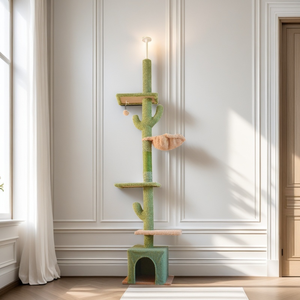 <span class=keywords><strong>Arbre</strong></span> <span class=keywords><strong>à</strong></span> <span class=keywords><strong>chat</strong></span> en bois intégré avec structure d'escalade et plusieurs niveaux de barres <span class=keywords><strong>à</strong></span> griffer pour salon - Product Image 4