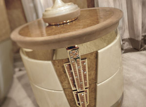 Cabecero italiano de lujo, muebles de dormitorio de gama alta, de cuero blanco, tamaño <span class=keywords><strong>King</strong></span>, cama con Mesillas de noche - Product Image 5