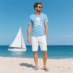 Camiseta Promocional Personalizada 100% Algodón Tejido Transpirable Ecológico con Logotipo de Calavera, Manga Corta Oversize - Product Image 1