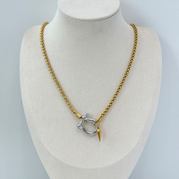YF3383 Bijoux Étanche et Inoxydable Collier Ras-du-Cou en Chaîne Corde Acier Inoxydable Plaqué Or 18K Collier Fer à Cheval Bicolore
