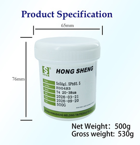 Pâte à souder au plomb HongSheng Sn5Ag1.5Pb93.5 sans nettoyage, haute température, haute humidité, faible éclaboussure, <span class=keywords><strong>pour</strong></span> robots industriels et PLC - Product Image 6