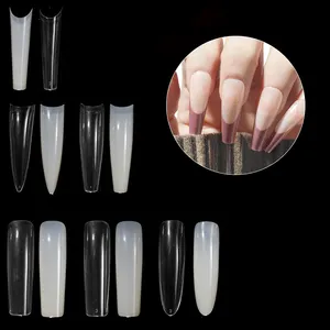 100 adet 500 adet sahte yanlış çivi kutusu XXL XL L oval kare badem stiletto fransız balerin salon nail art İpuçları