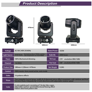 Projecteur à tête mobile de haute qualité 295W, idéal pour les DJ, les discothèques, les concerts, l'éclairage de Noël, prix abordable - Product Image 6