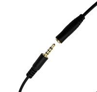 Câble audio stéréo TRRS 4 pôles 3.5mm avec microphone mâle à femelle plaqué or compatible avec les lecteurs multimédia Smartphones