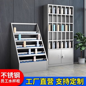 Estante para vasos de agua de acero inoxidable, 5 pisos, tipo rectangular, soporte de almacenamiento para oficina, fábrica, sala de descanso - Product Image 4