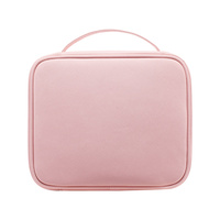 Rownyeon-bolsa organizadora de maquillaje profesional, estuche de cosméticos cuadrado Rosa, con logotipo personalizado, el mejor precio