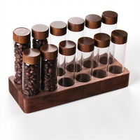 Mini-bocal cylindrique en verre de 10 ml et 15 ml pour épices alimentaires, écologique, avec couvercle en plastique hermétique pour le thé, les grains de café et le stockage en voyage