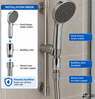 Robinet anti-retour double mini en laiton certifié sans plomb, à faible teneur en plomb, avec raccord femelle et mâle pour tuyau de douche et douchette bidet