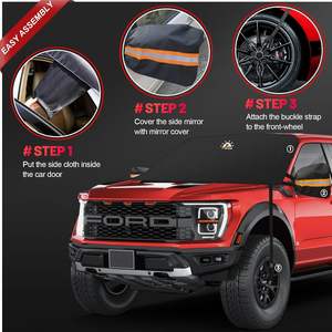 Housse de rétroviseur de <span class=keywords><strong>pare</strong></span>-<span class=keywords><strong>brise</strong></span> de voiture Zettum 600D imperméable coupe-vent protection contre la glace/la neige protection hivernale contre le gel et la <span class=keywords><strong>grêle</strong></span> robuste - Product Image 4