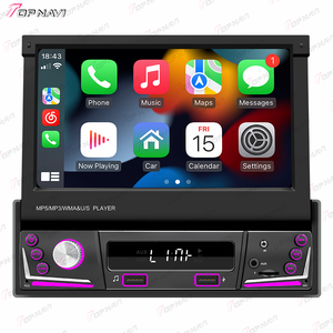 Topnavi 7 Inch Có Thể Thu Vào Duy Nhất DIN Xe Stereo <span class=keywords><strong>MP5</strong></span> Phổ <span class=keywords><strong>Android</strong></span> Tự Động Carplay Màn Hình Cảm Ứng Đài Phát Thanh Xe - Product Image 1