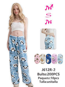 กางเกงนอนผ้าฟลีซสำหรับผู้หญิง ลายสัตว์ ความยาวเต็มตัว เอวกลาง ยางยืด นุ่มสบาย เหมาะสำหรับใส่ในฤดูหนาว - Product Image 1